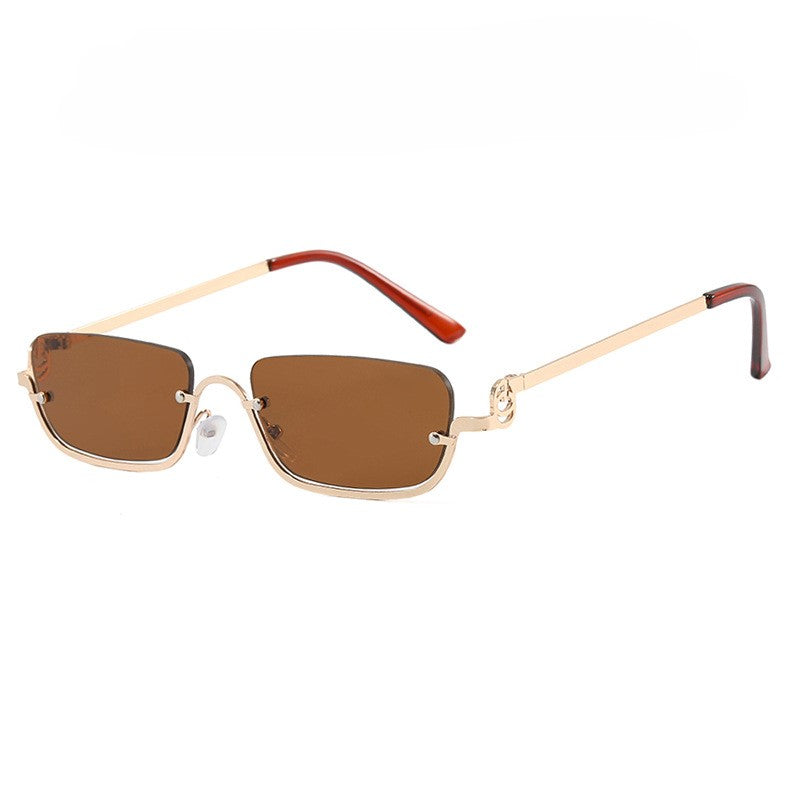 Small Rimless Rectangle Sunglasses