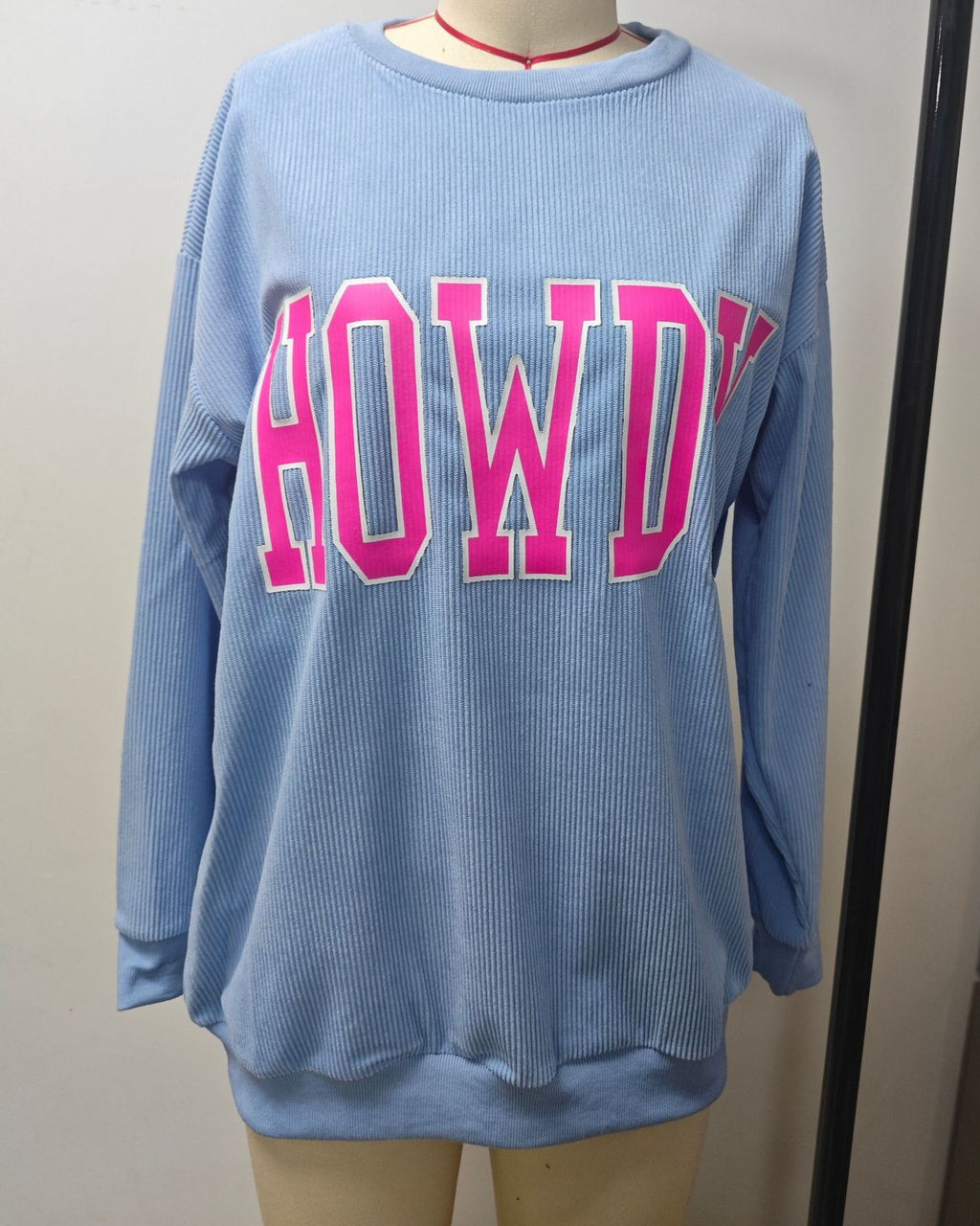 Howdy Western Graphic Oversized Sweatshirt - Blue