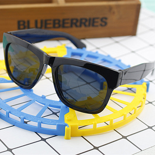 Chunky Square Frame Mirrored Sunglasses - BrightBlack
