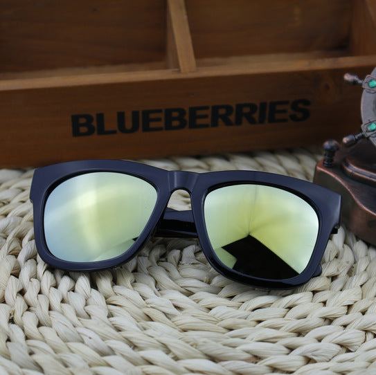 Chunky Square Frame Mirrored Sunglasses - Gold