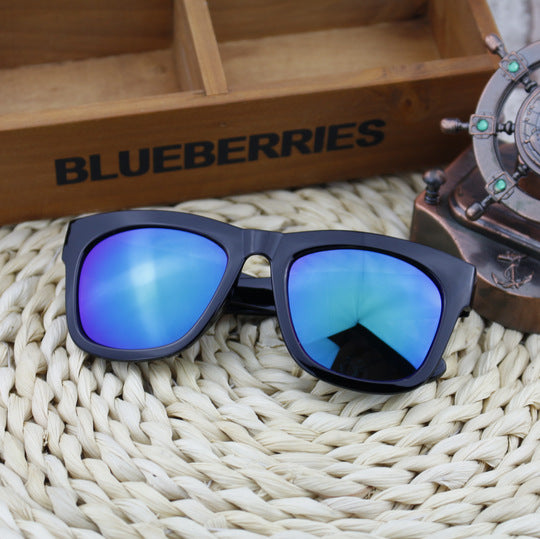 Chunky Square Frame Mirrored Sunglasses - Green