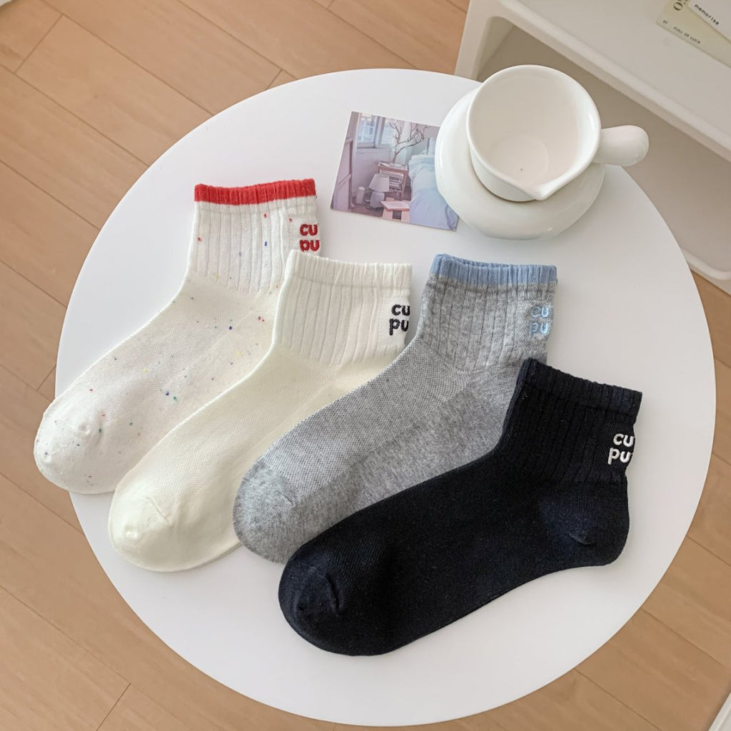 Puppy Embroidered Low Cut Ankle Socks