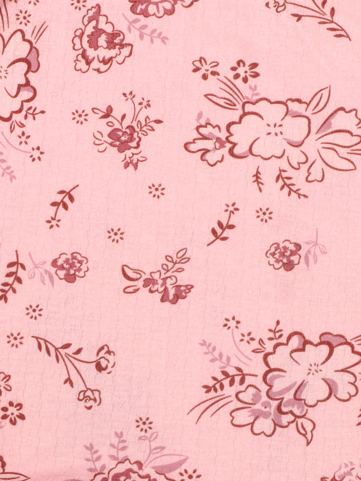 Sheer Floral Print Long Sleeve Blouse - Pink - 7