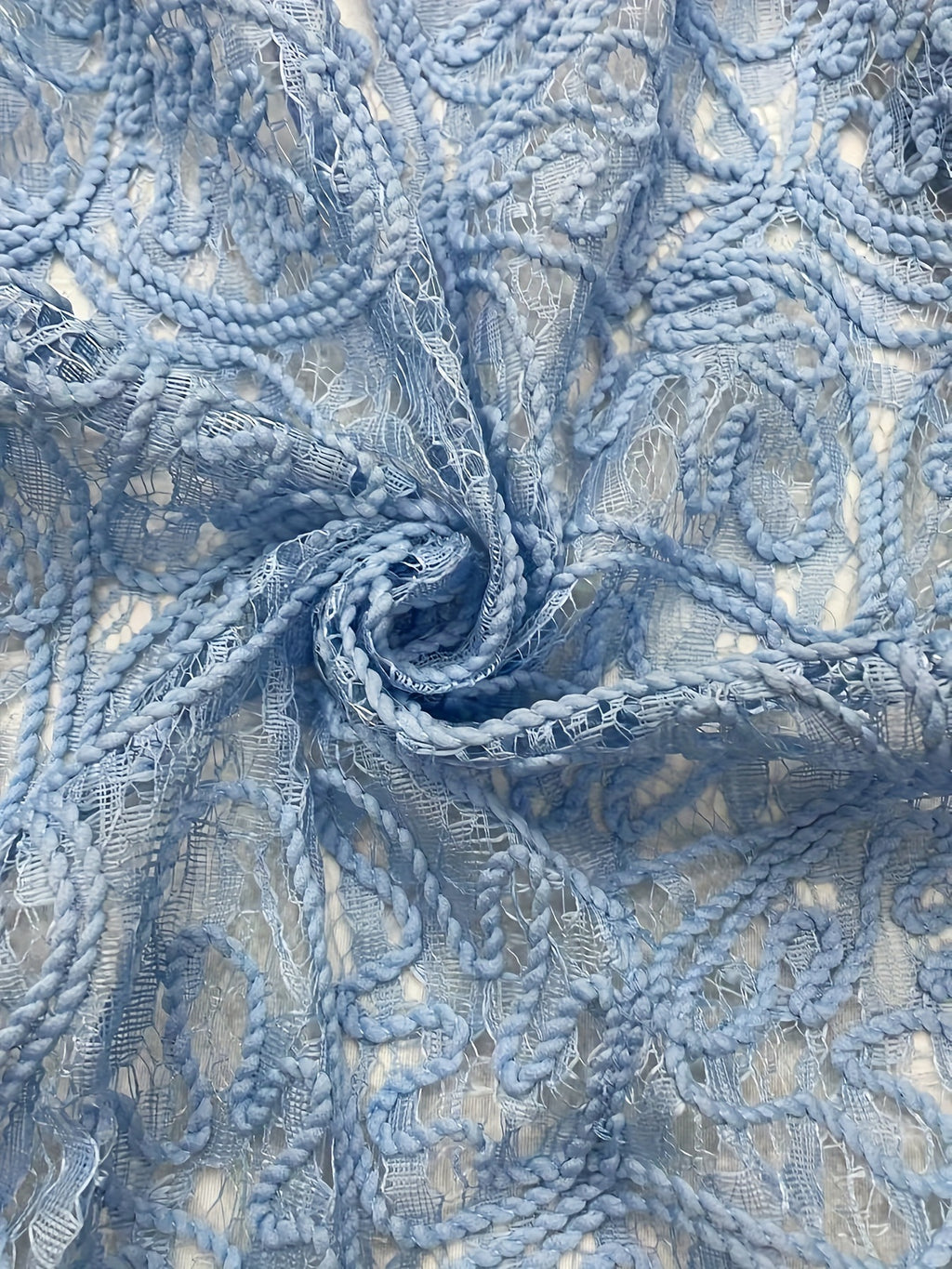 Sheer Lace Cropped Bomber Jacket - Blue - 1