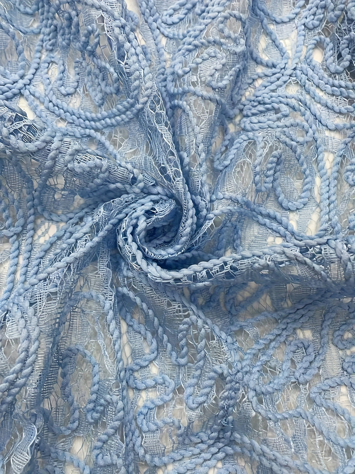 Sheer Lace Cropped Bomber Jacket - Blue - 1