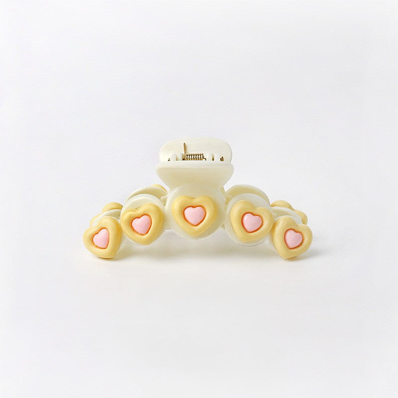 Pastel Heart Bead Hair Claw Clip - Color_1