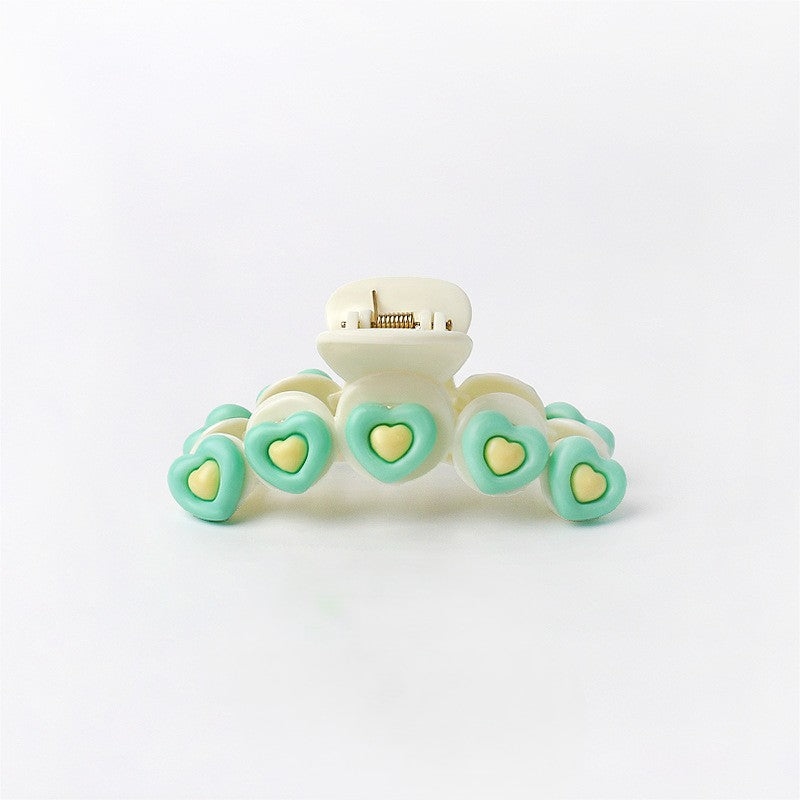 Pastel Heart Bead Hair Claw Clip - Color_3