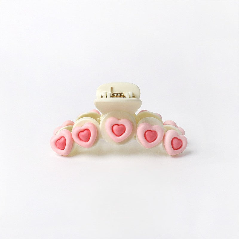 Pastel Heart Bead Hair Claw Clip - Color_5