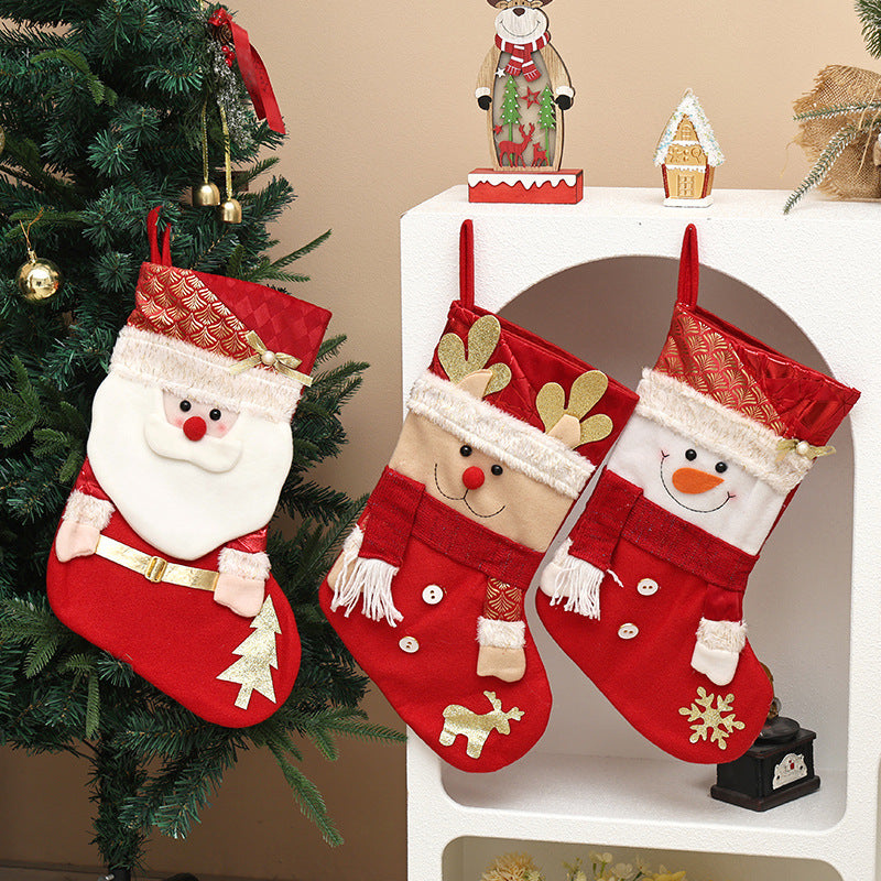 Plush Character Christmas Stocking Mantel Decoration - Elk - 2