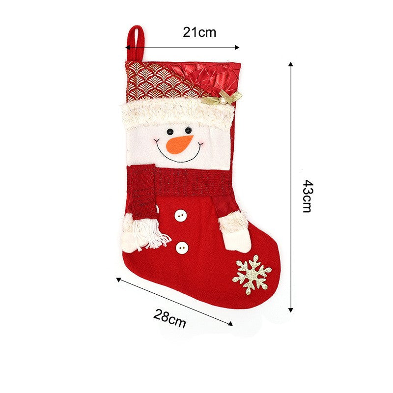 Plush Character Christmas Stocking Mantel Decoration - Snowman