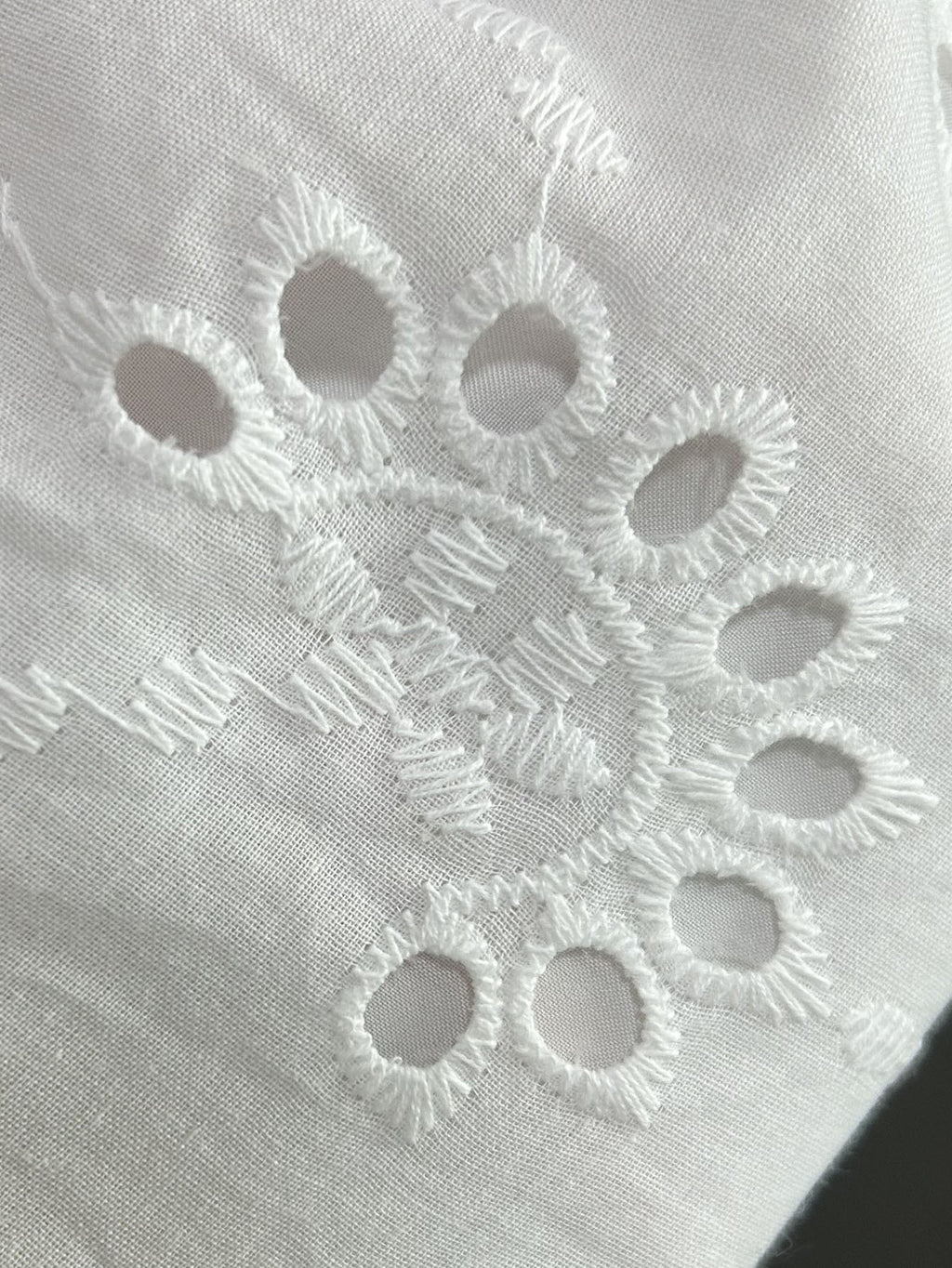 Eyelet Embroidered Flutter Sleeve Mini Dress - White - 3