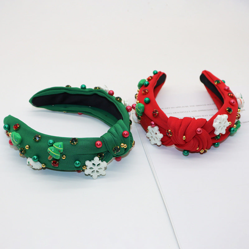Mini Tree and Snowflake Beaded Headband - view 1