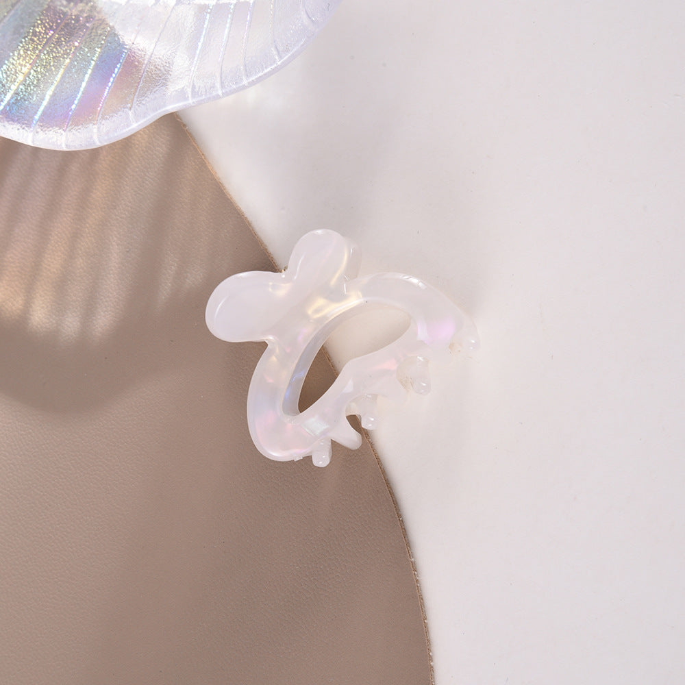 Mini Bunny Ear Claw Clip - White