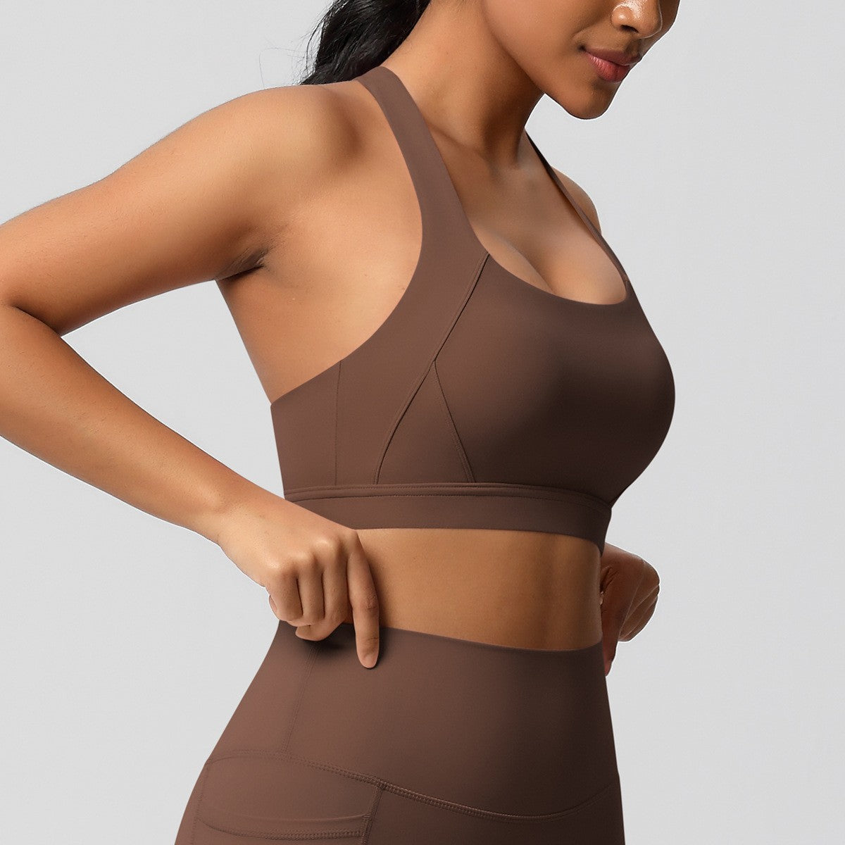 Brushed Criss Cross Back Workout Sports Bra
