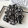 Oversized Floral Satin Scrunchie - Floral_yellow