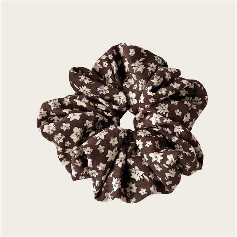Oversized Floral Satin Scrunchie