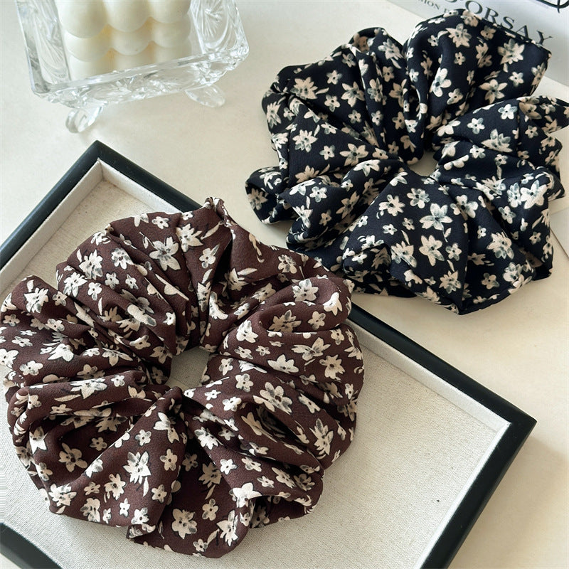 Oversized Floral Satin Scrunchie - view 1