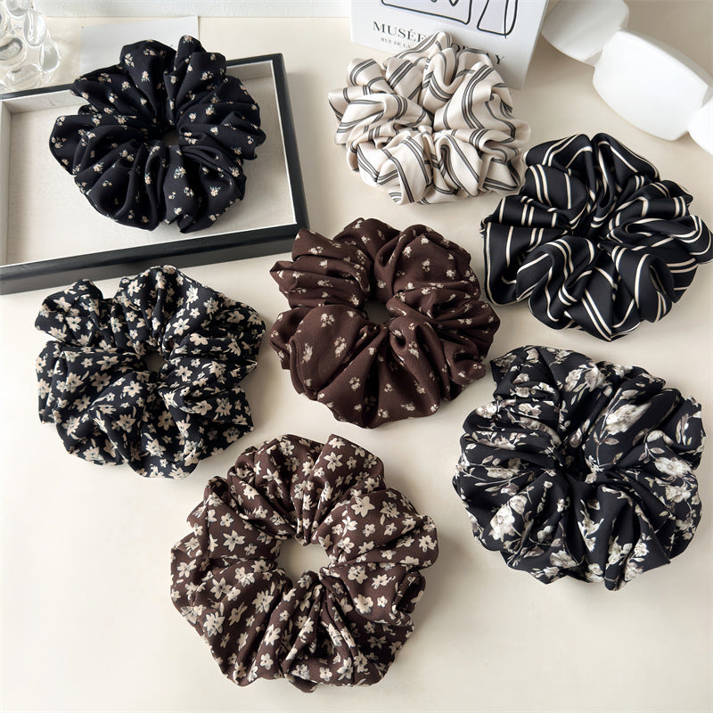 Oversized Floral Satin Scrunchie - view 2