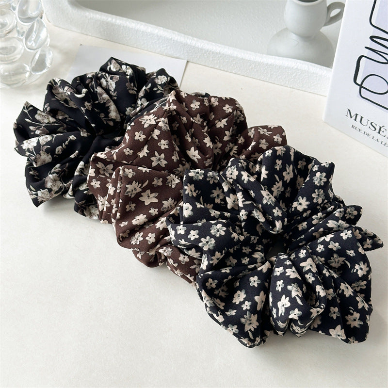 Oversized Floral Satin Scrunchie - view 3