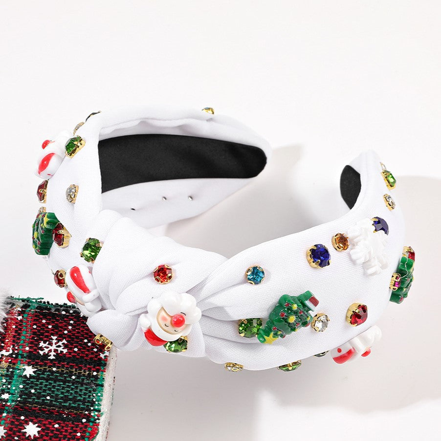 Rhinestone Santa and Tree Knot Headband - view 5