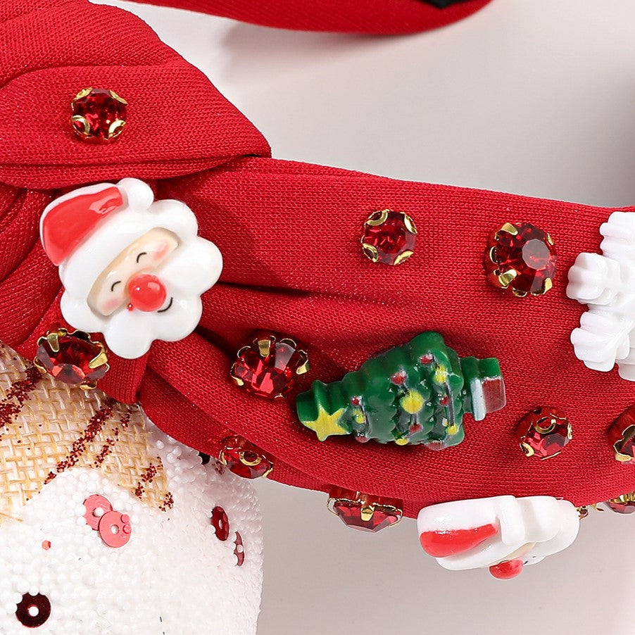 Rhinestone Santa and Tree Knot Headband - view 6