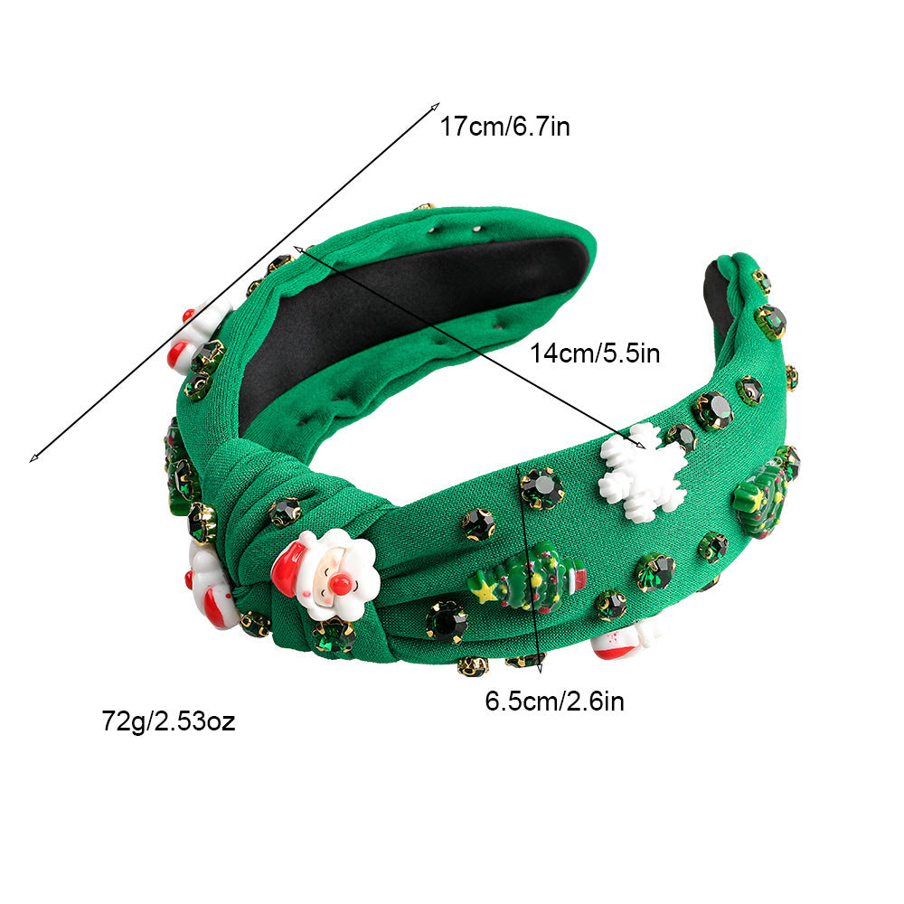 Rhinestone Santa and Tree Knot Headband - view 7
