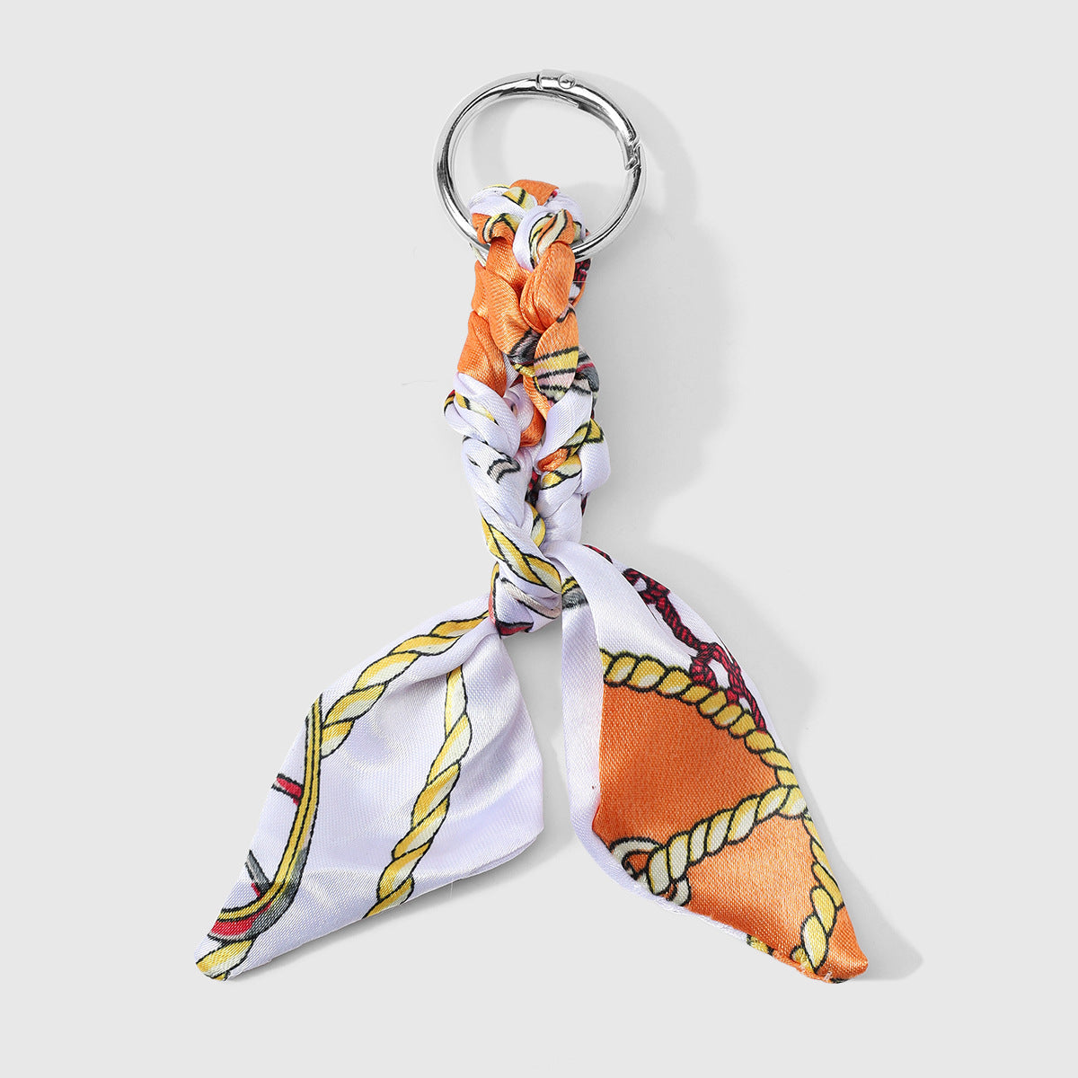 Printed Scarf Bow Bag Charm Keychain - Color_2