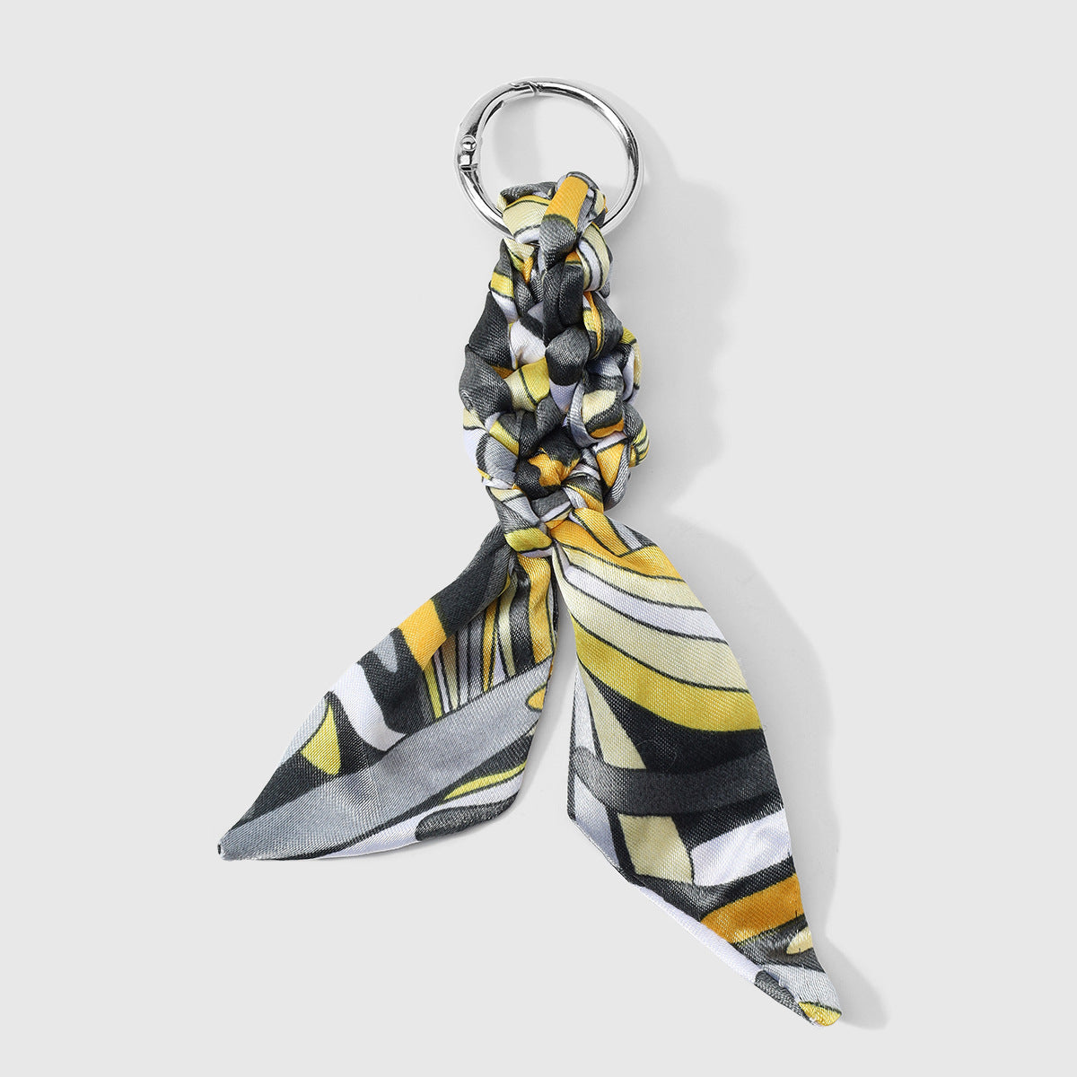 Printed Scarf Bow Bag Charm Keychain - Color_4