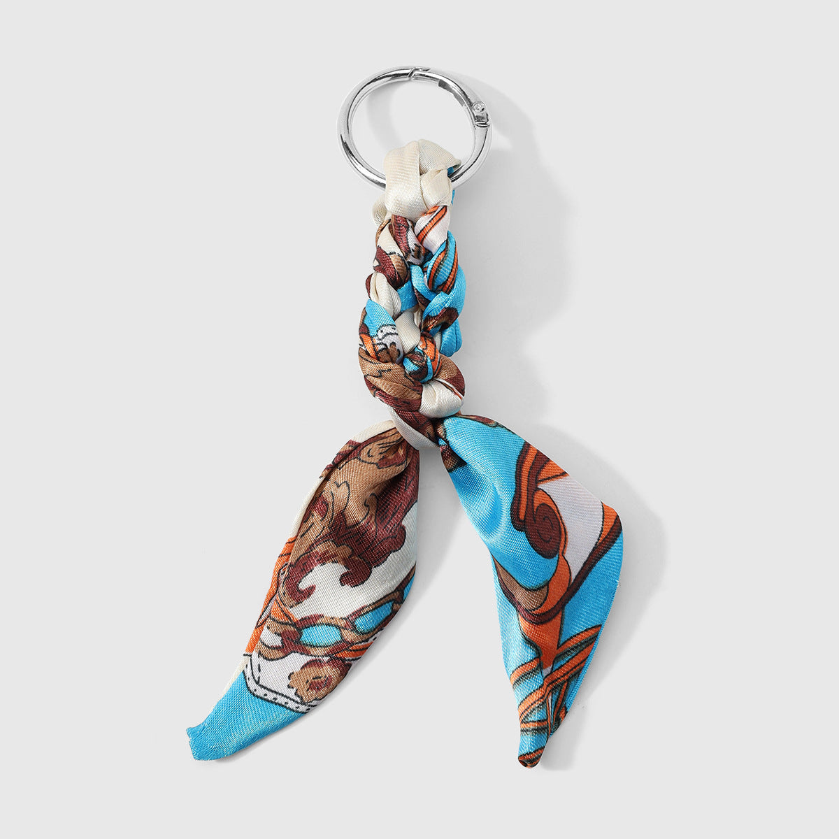 Printed Scarf Bow Bag Charm Keychain - Color_5
