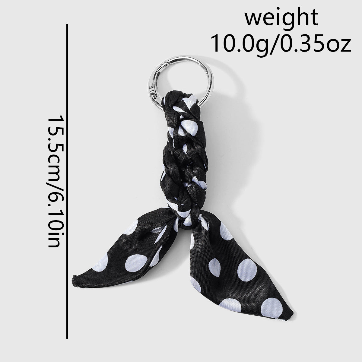 Printed Scarf Bow Bag Charm Keychain - PolkaDot - 2