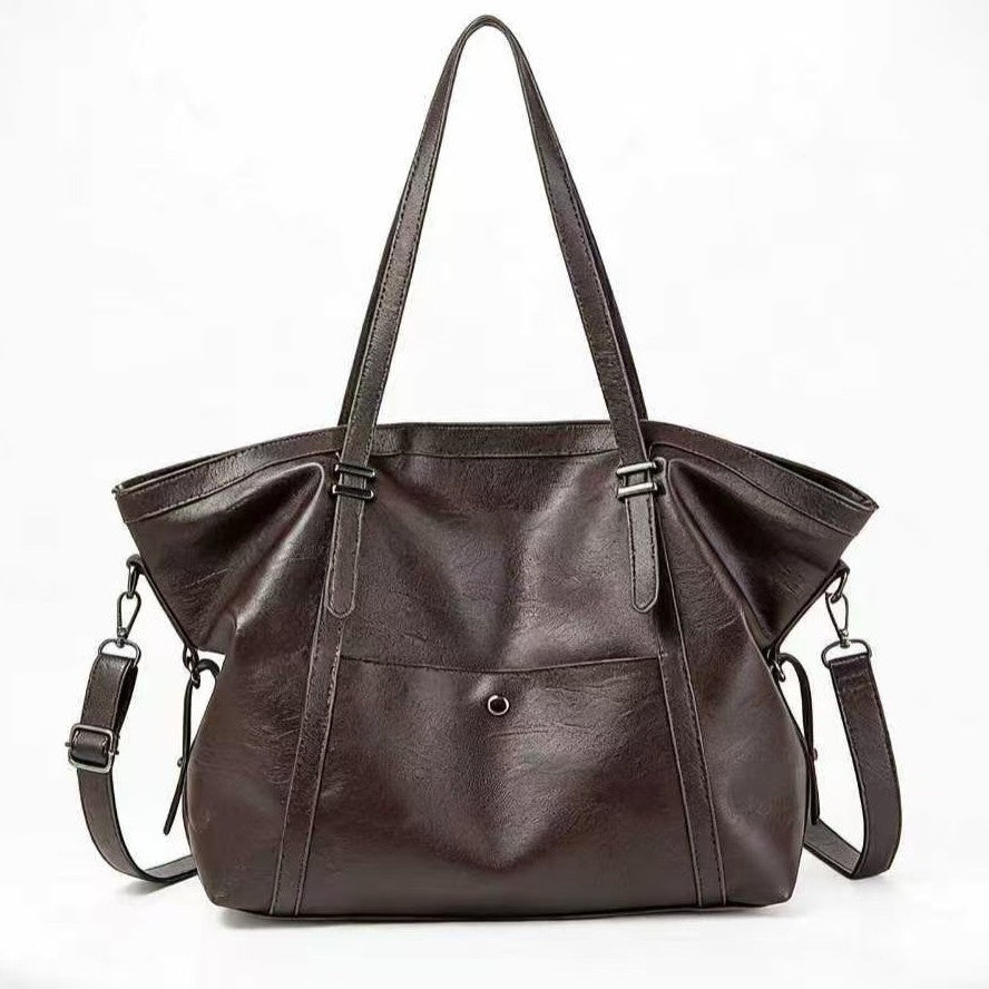 Oversized Slouchy Faux Leather Tote Bag