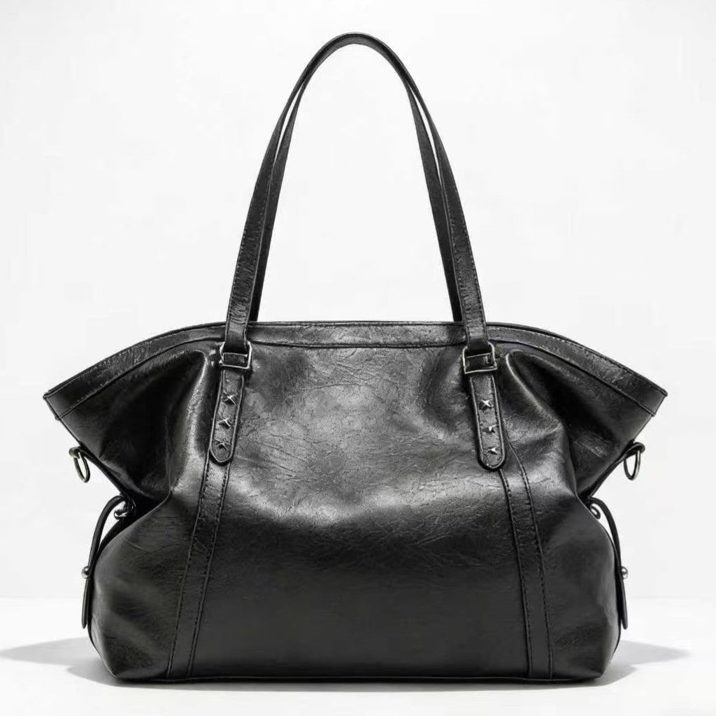 Oversized Slouchy Faux Leather Tote Bag