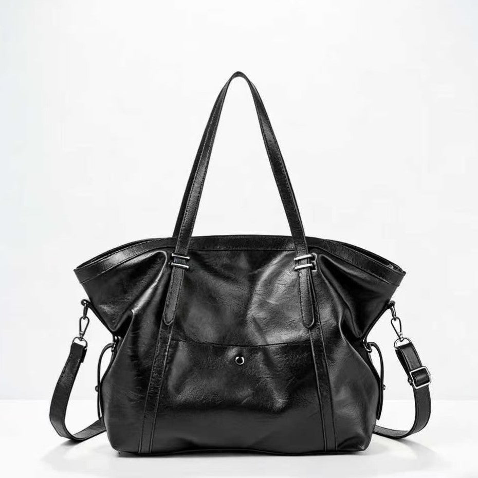 Oversized Slouchy Faux Leather Tote Bag