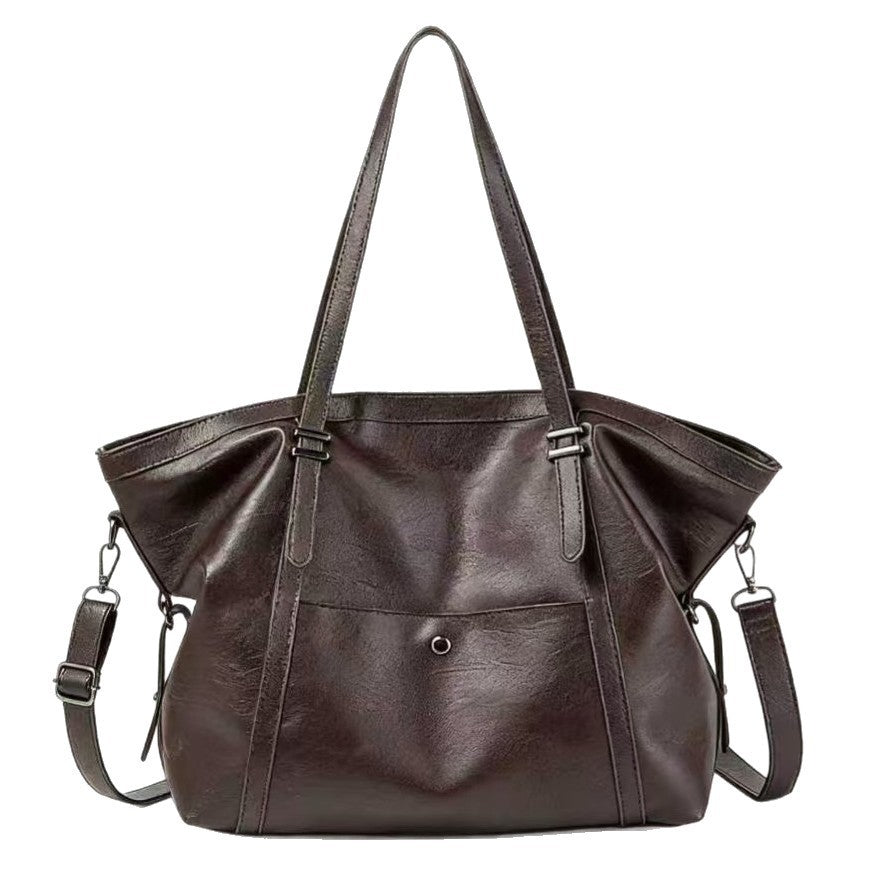 Oversized Slouchy Faux Leather Tote Bag