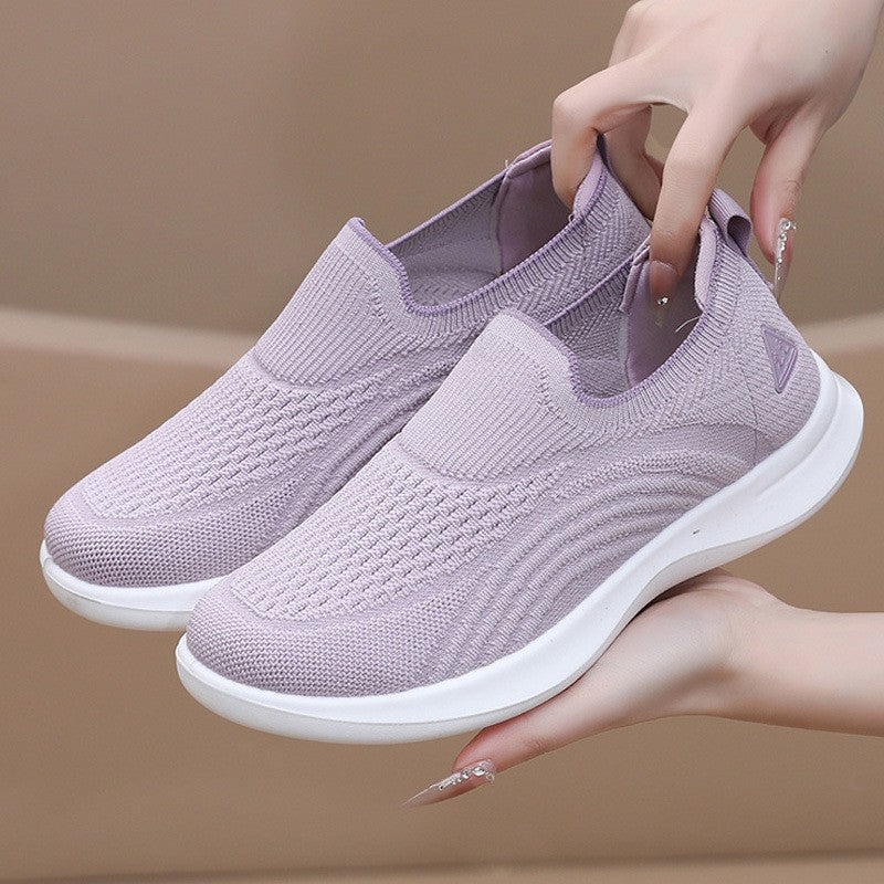 Wave Knit Lightweight Slip-On Walking Sneakers