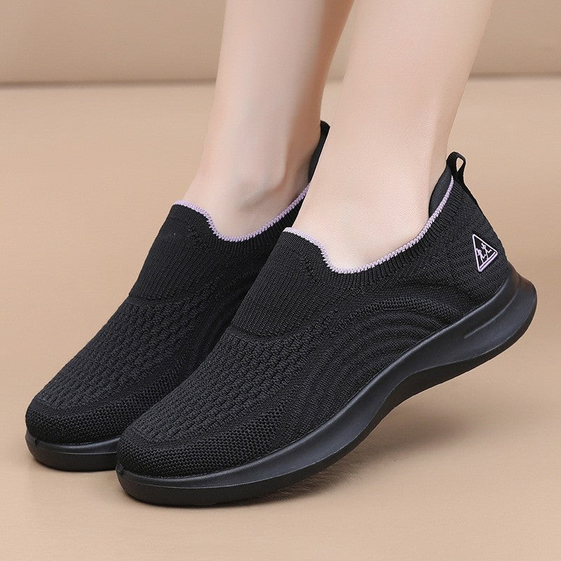 Wave Knit Lightweight Slip-On Walking Sneakers