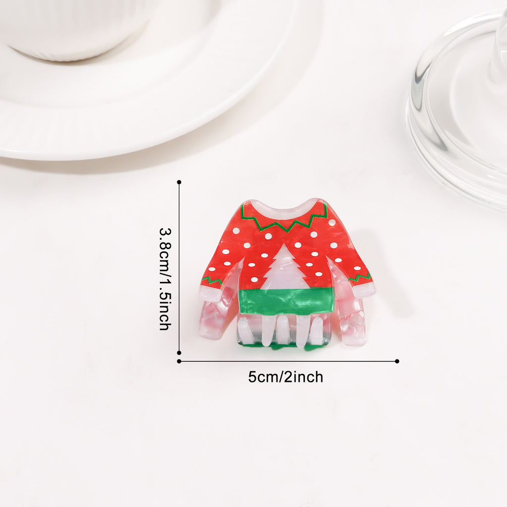 Christmas Hair Claw Clip in Festive Holiday Shapes - Clothing