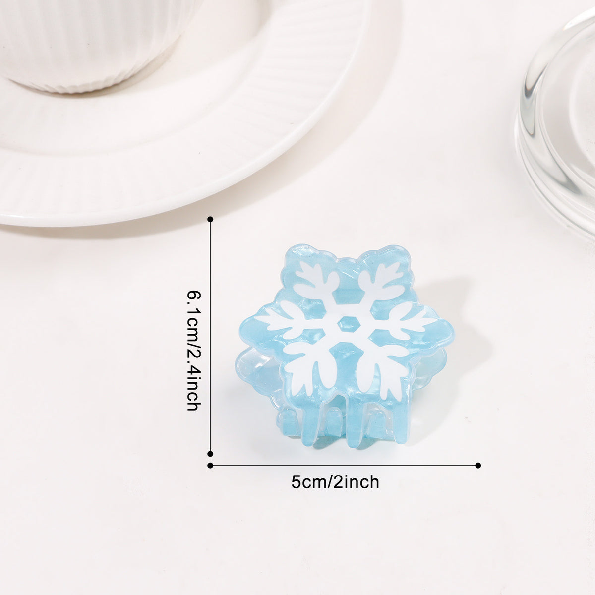 Christmas Hair Claw Clip in Festive Holiday Shapes - Snowflake