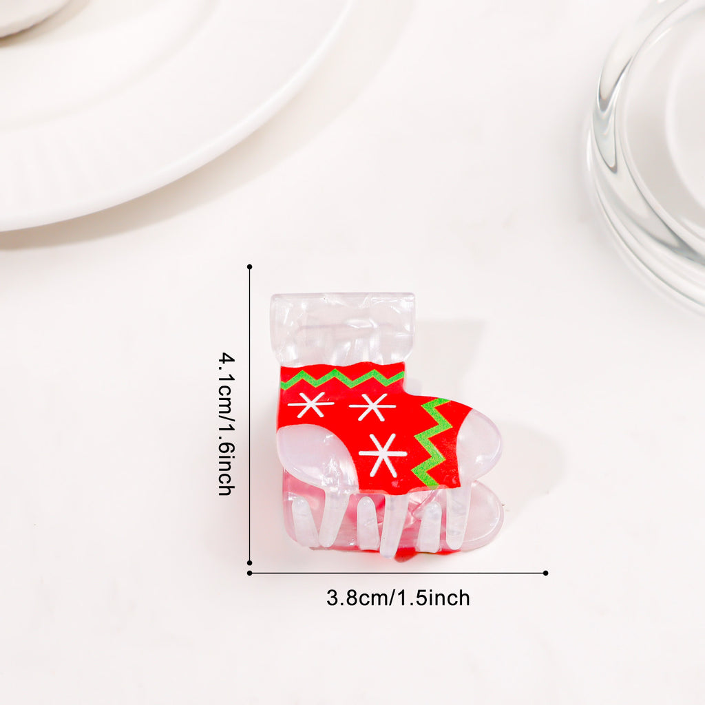 Christmas Hair Claw Clip in Festive Holiday Shapes - Socks