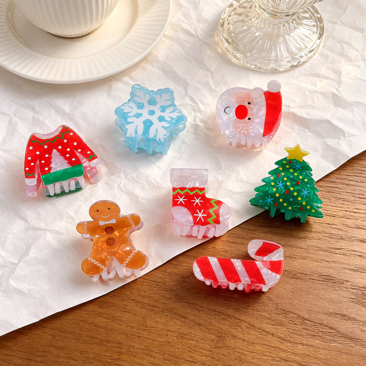 Christmas Hair Claw Clip in Festive Holiday Shapes