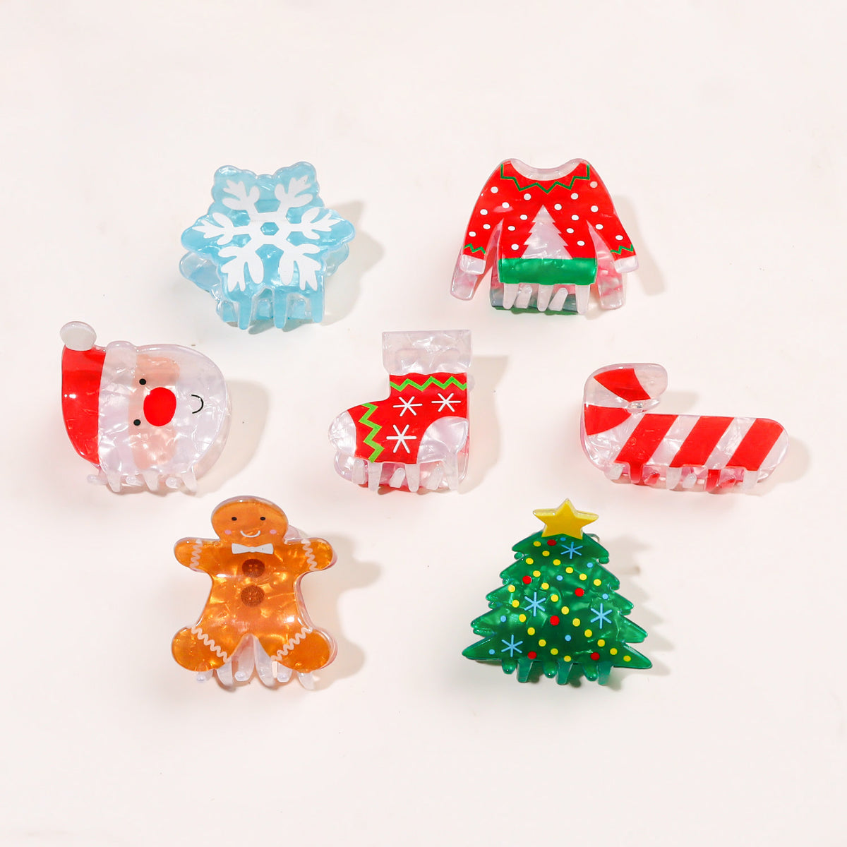 Christmas Hair Claw Clip in Festive Holiday Shapes - view 1