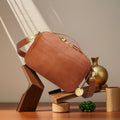Double Zip Camera Crossbody Bag With Top Handle - Brown