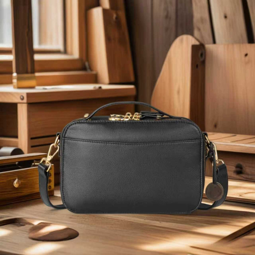 Double Zip Camera Crossbody Bag With Top Handle