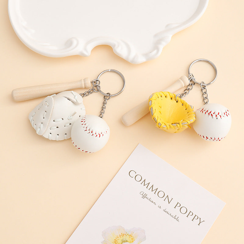 Mini Baseball Bat And Glove Keychain - view 1
