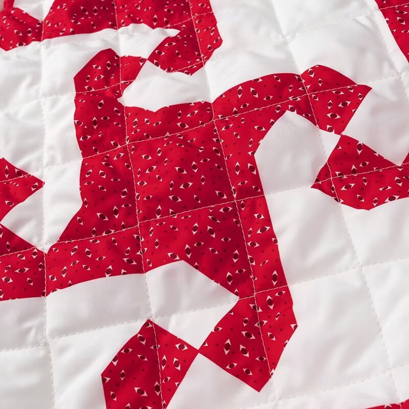Pinwheel Patchwork Print Quilted Jacket - Red - 10