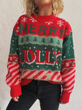 Festive Slogan Candy Stripe Christmas Sweater - Red