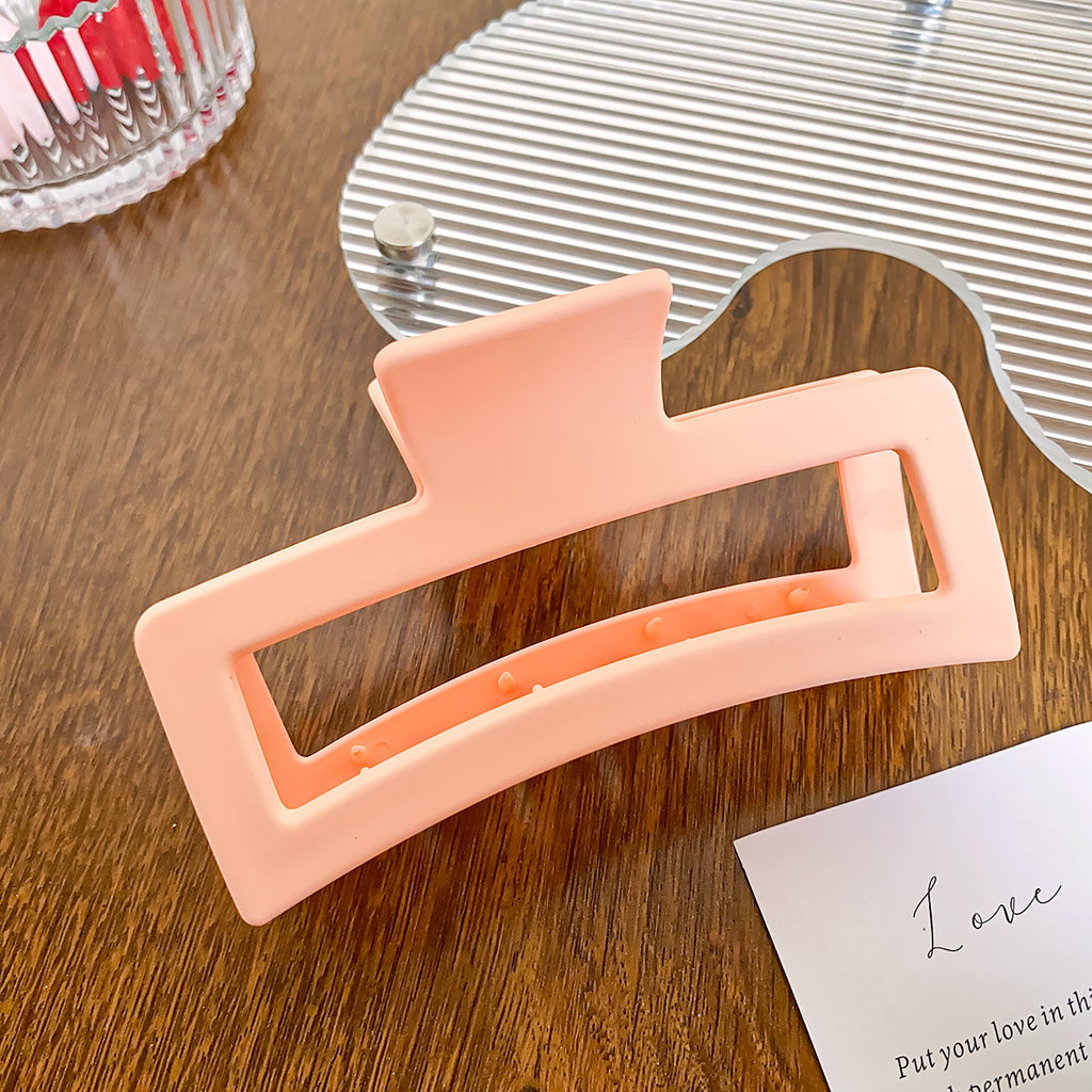 Matte Hollow Rectangle Large Claw Clip - Orange