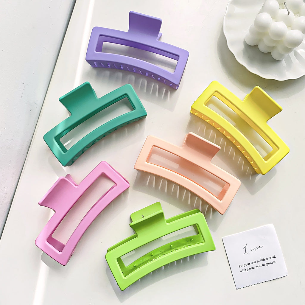 Matte Hollow Rectangle Large Claw Clip - view 1