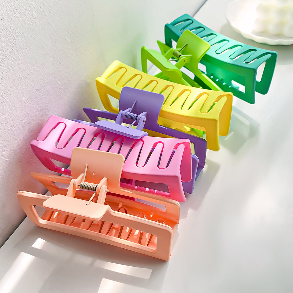 Matte Hollow Rectangle Large Claw Clip - view 3