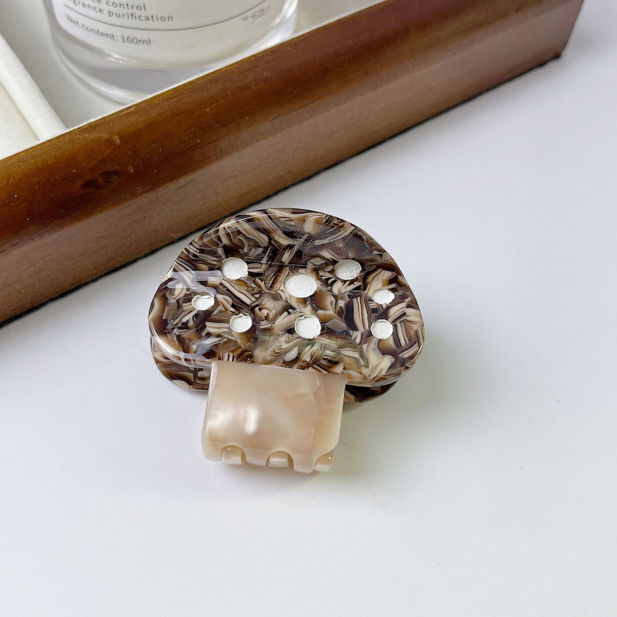 Mushroom Shaped Resin Hair Claw Clip - coffee